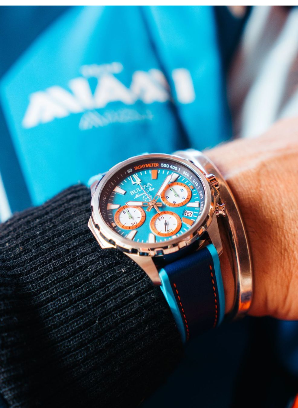 Relógio BULOVA Masculino Marine Star Cronógrafo 96B460 *E1 Team Miami