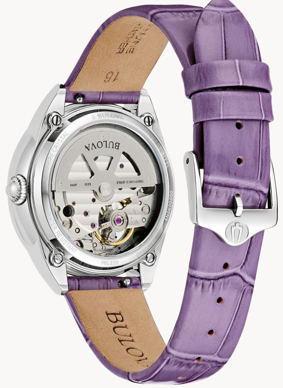 Relógio BULOVA Feminino Automático Sutton 96L339 *Safira