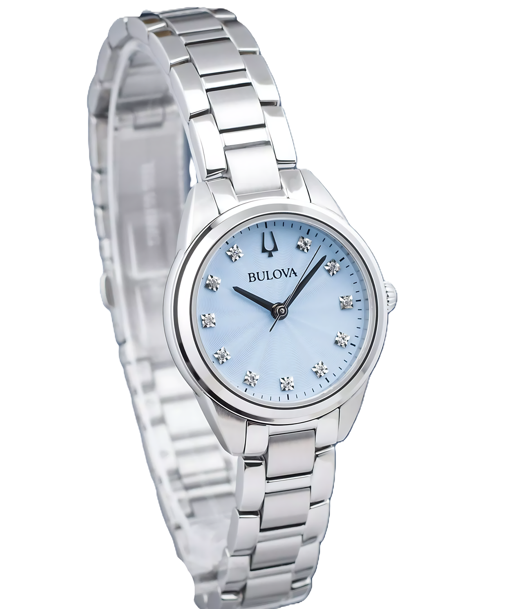 Relógio BULOVA Feminino Sutton 96P250 *Diamantes e Safira