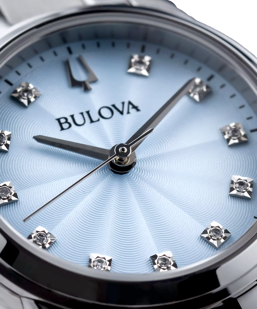 Relógio BULOVA Feminino Sutton 96P250 *Diamantes e Safira