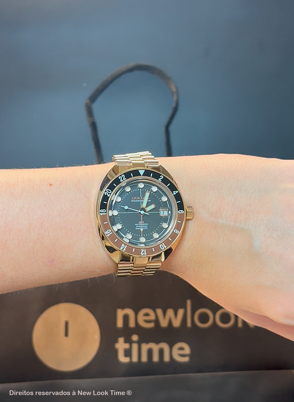Relógio BULOVA Masculino Automático Oceanographer GMT 97B215