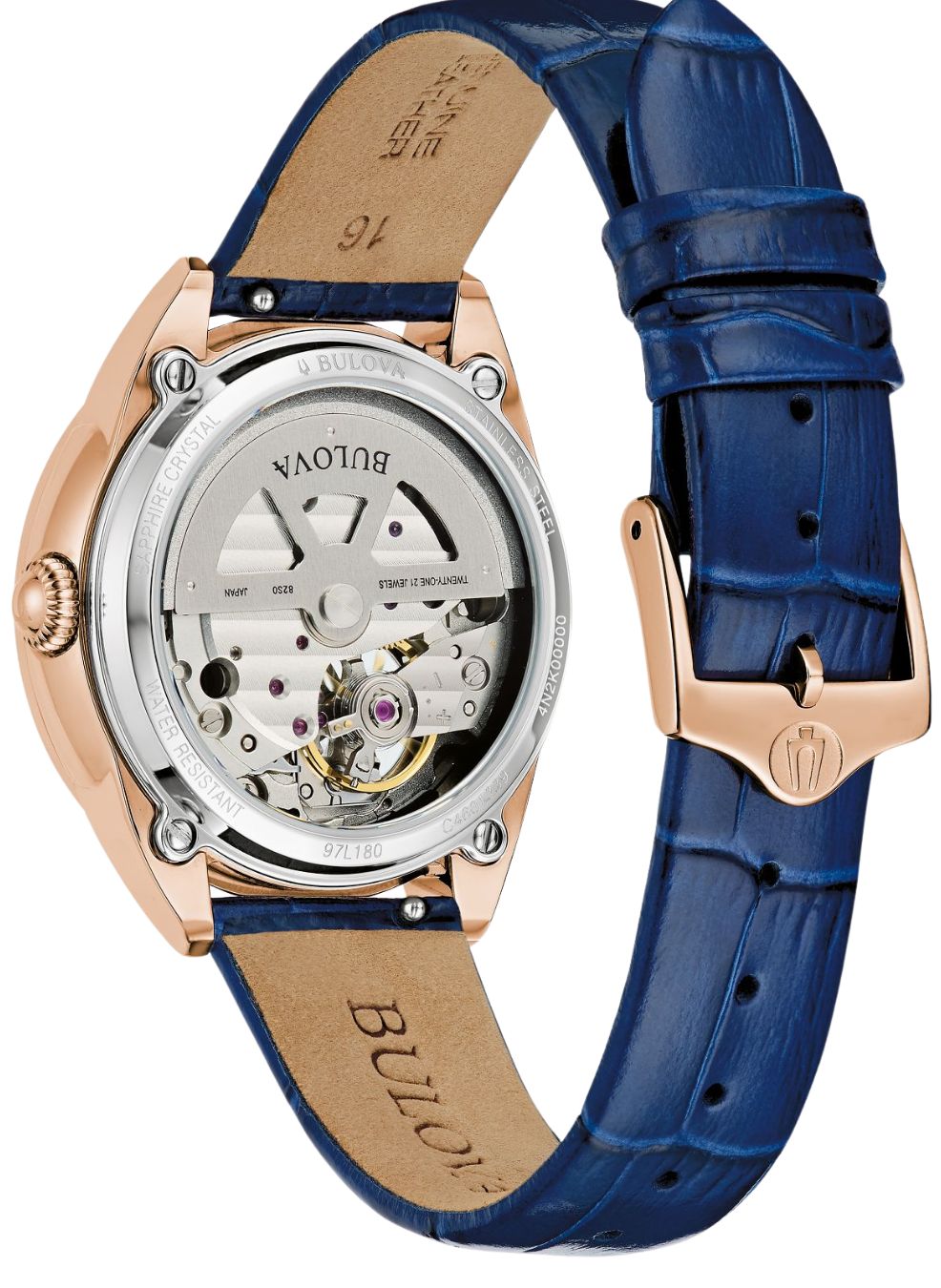 Relógio BULOVA Feminino Automático Sutton 97L180 *Safira