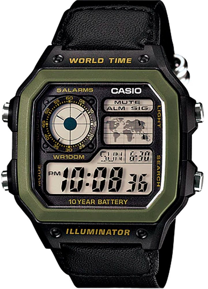 Relógio CASIO Masculino AE-1200WHB-1BVDF Sport World Map