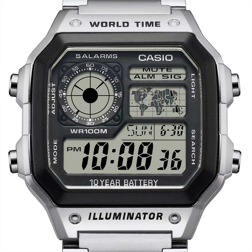 Relógio CASIO Masculino AE-1200WHD-1AVDF Sport World Map