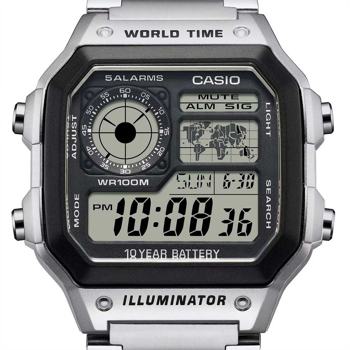 Relógio CASIO Masculino AE-1200WHD-1AVDF Sport World Map