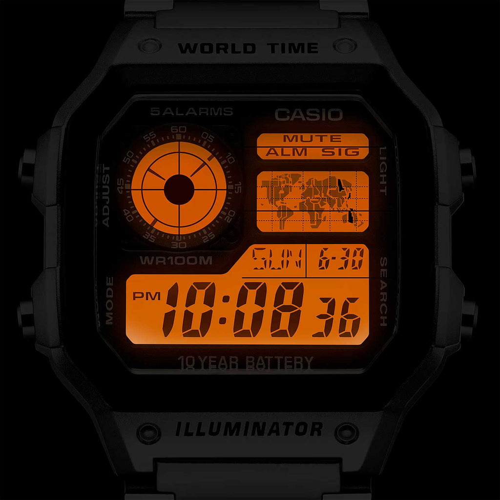 Relógio CASIO Masculino AE-1200WHD-1AVDF Sport World Map