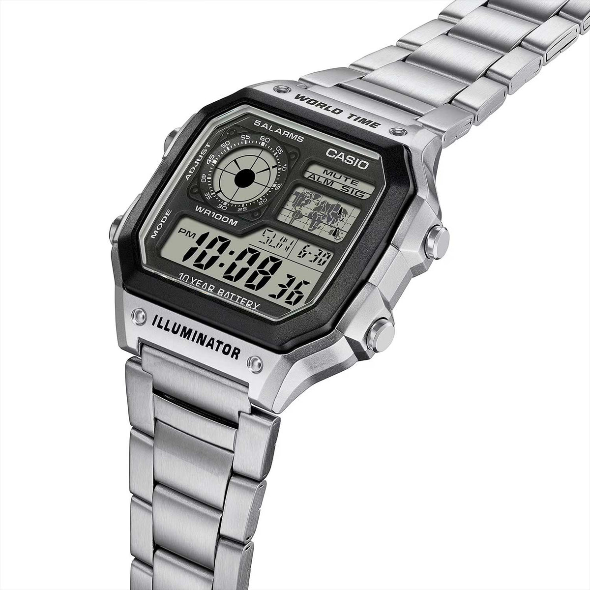 Relógio CASIO Masculino AE-1200WHD-1AVDF Sport World Map