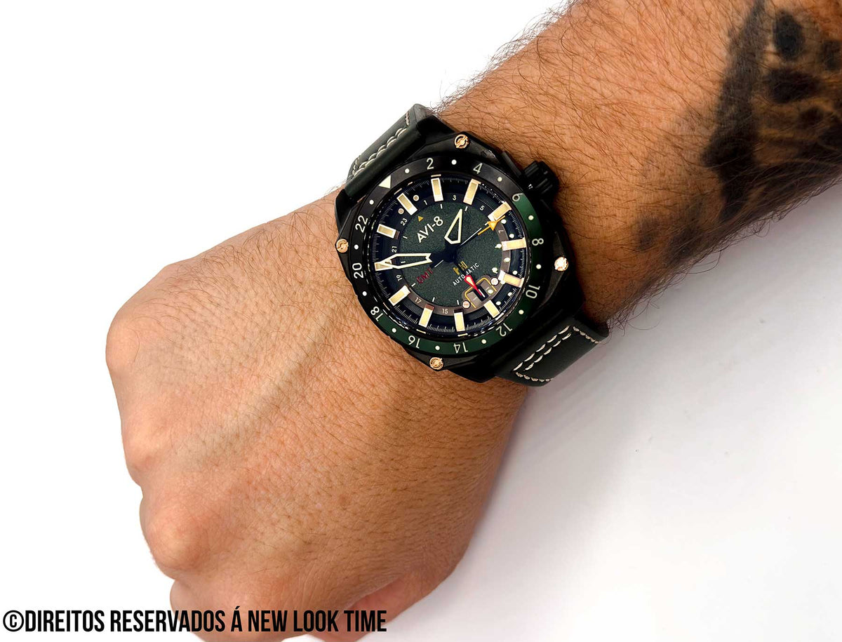 Relógio AVI-8 Automático Atlas GMT AV-4122-03