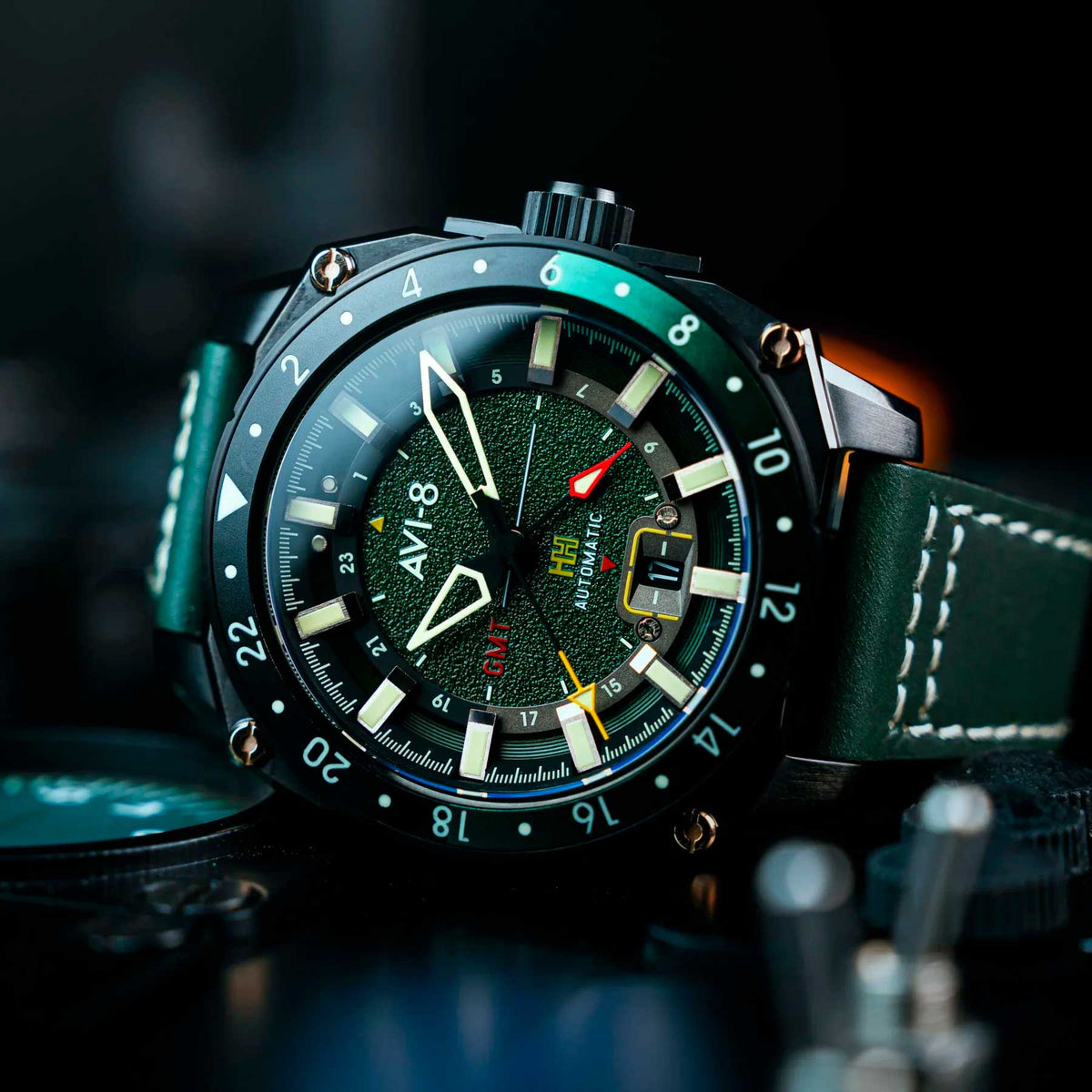 Relógio AVI-8 Automático Atlas GMT AV-4122-03