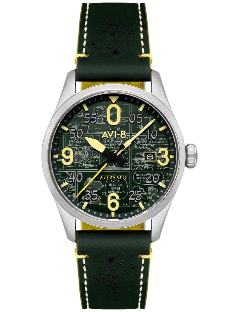 Relógio AVI-8 Smith Automatic Peanuts Snoopy Flying Ace AV-4134-02 *Ed. Ltda