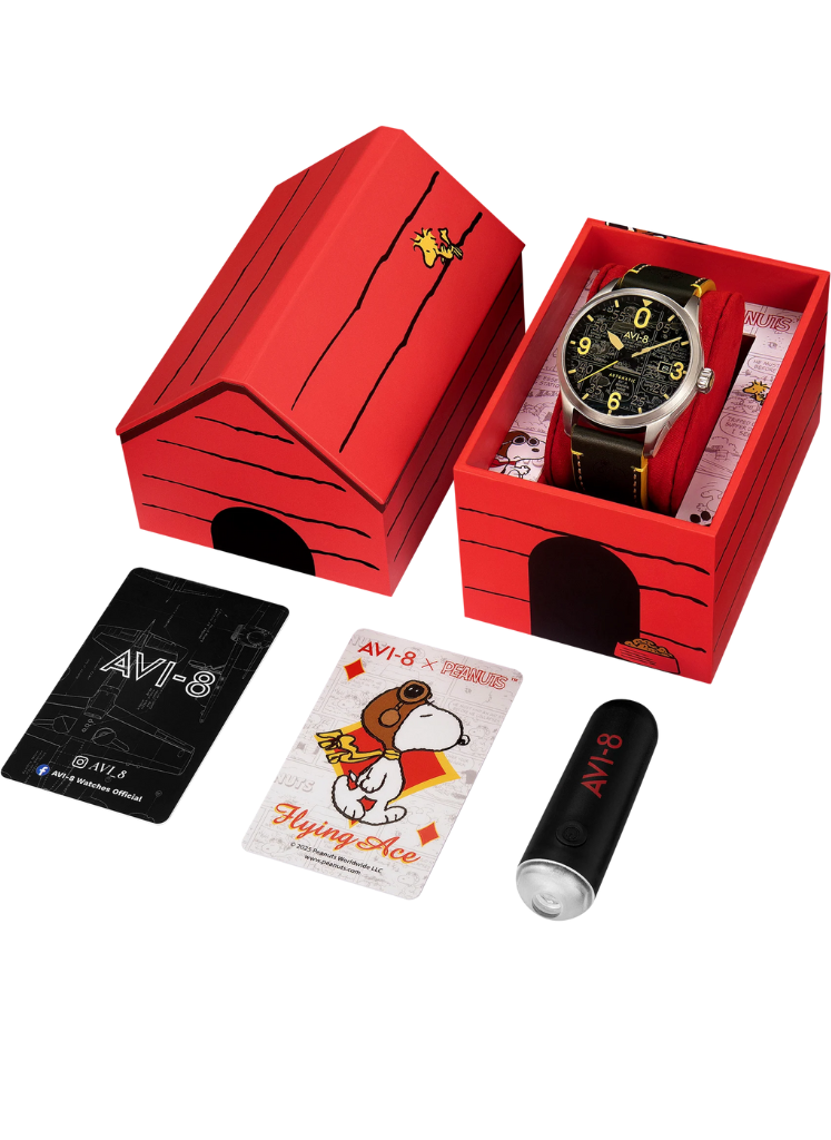 Relógio AVI-8 Smith Automatic Peanuts Snoopy Flying Ace AV-4134-02 *Ed. Ltda