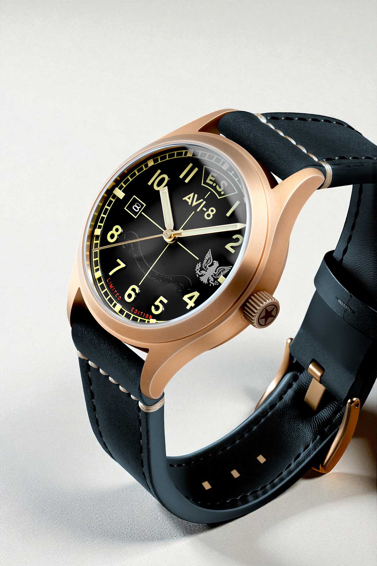 Relógio AVI-8 Automático Eagle Squadron Bronze AV-4145-01 *85th Limited Edition