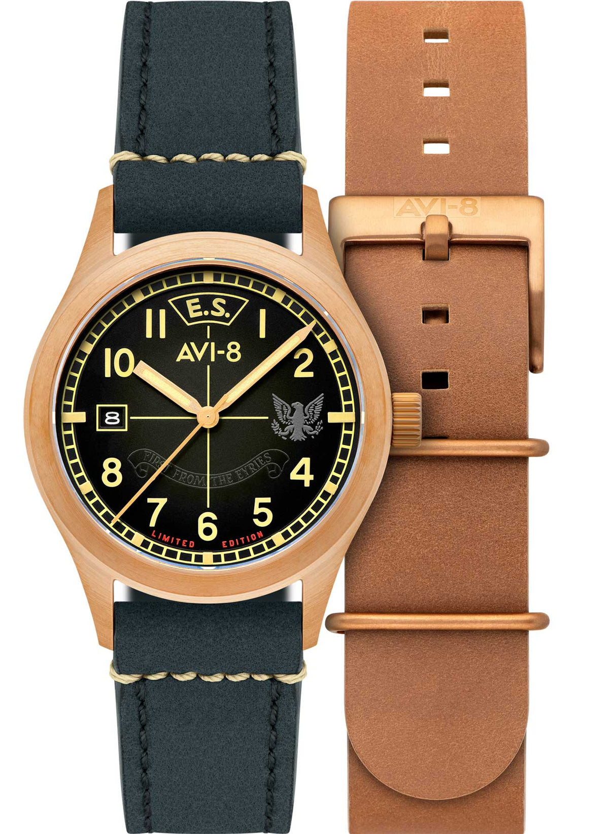 Relógio AVI-8 Automático Eagle Squadron Bronze AV-4145-01 *85th Limited Edition