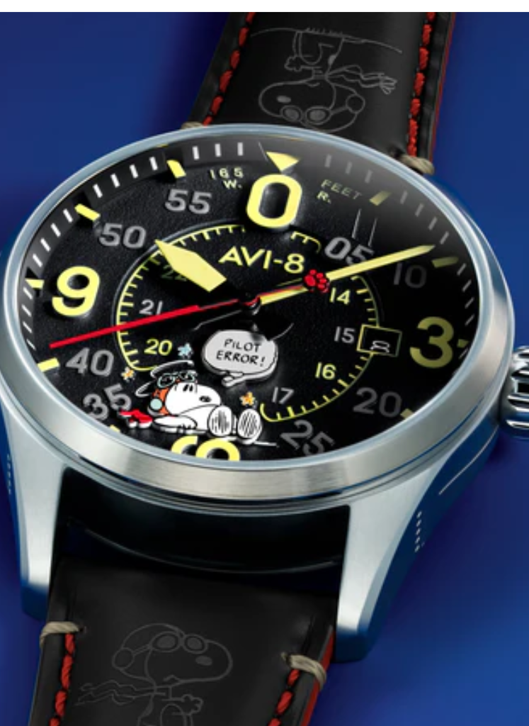 Relógio AVI-8 Smith Automatic Snoopy Peanuts Flying Ace Pilot Error AV-4152-01 *Ed. Ltda