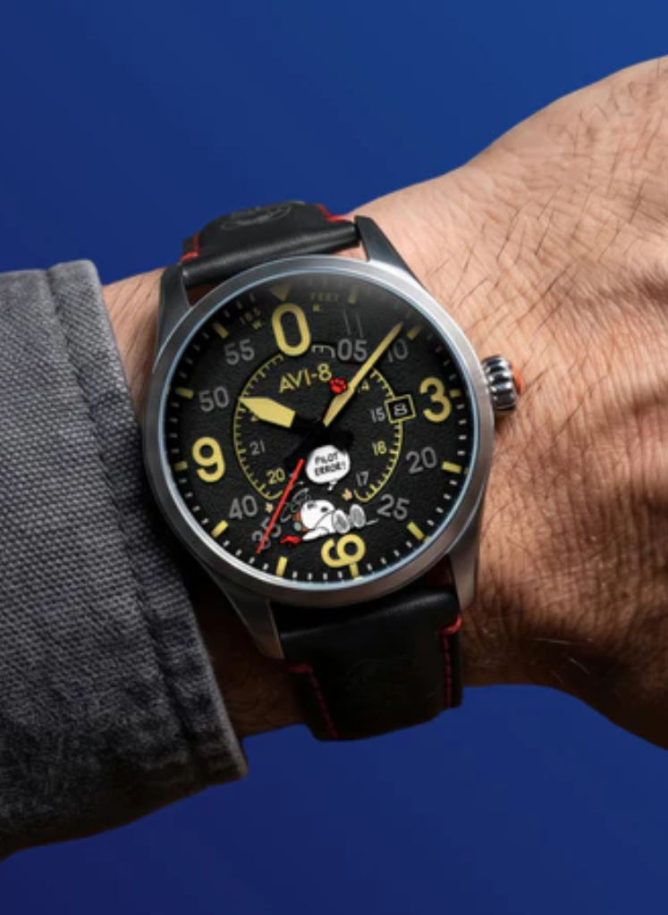 Relógio AVI-8 Smith Automatic Snoopy Peanuts Flying Ace Pilot Error AV-4152-01 *Ed. Ltda