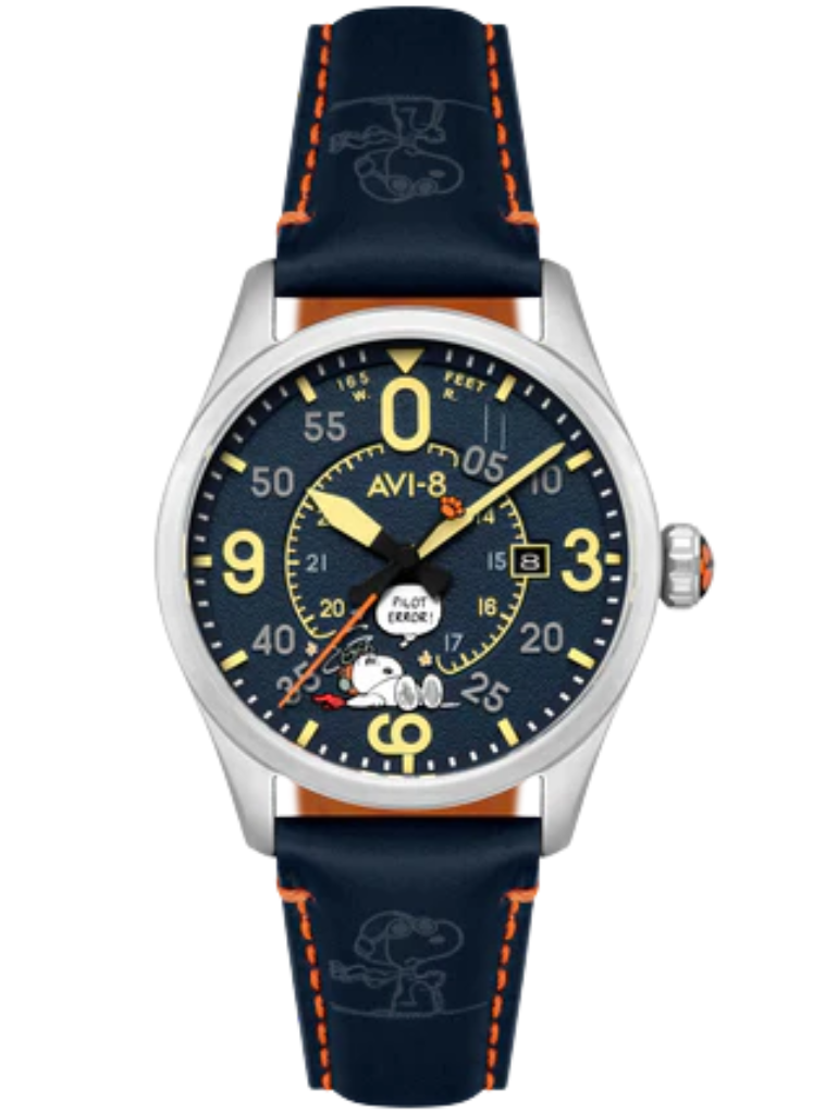 Relógio AVI-8 Smith Automatic Snoopy Peanuts Flying Ace Pilot Error AV-4152-02 *Ed. Ltda