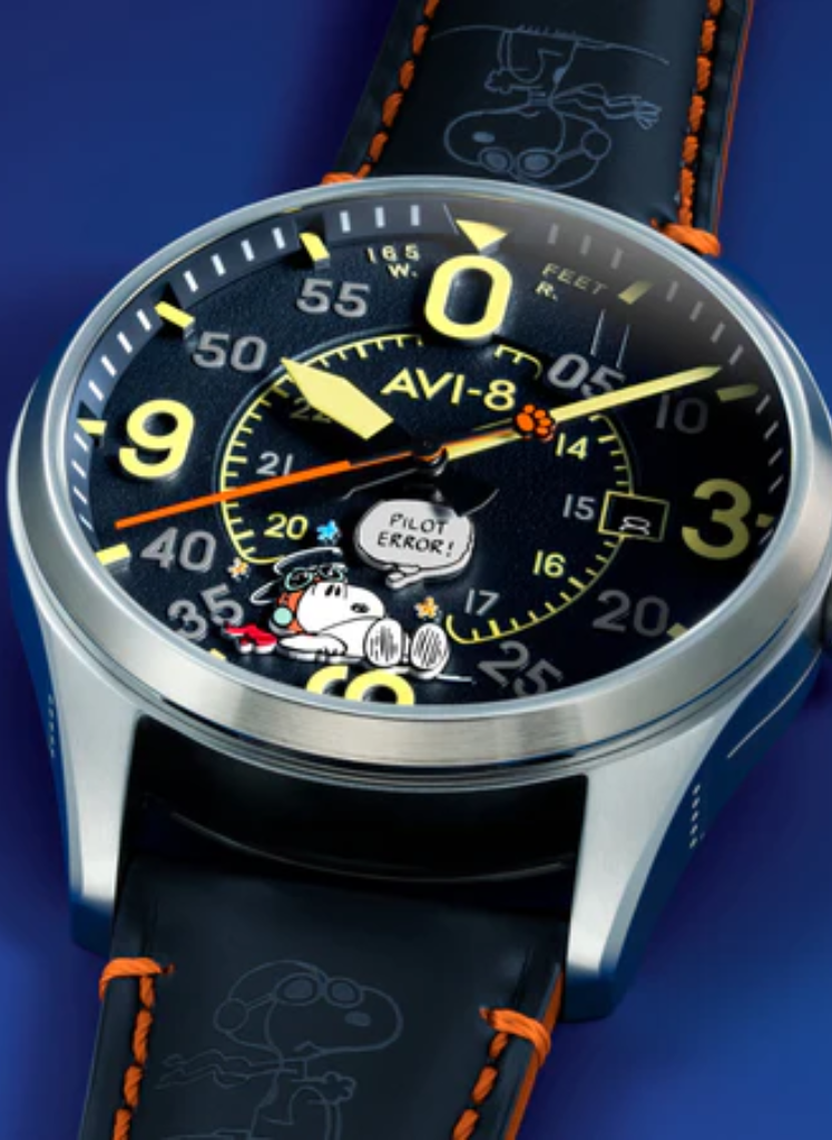 Relógio AVI-8 Smith Automatic Snoopy Peanuts Flying Ace Pilot Error AV-4152-02 *Ed. Ltda