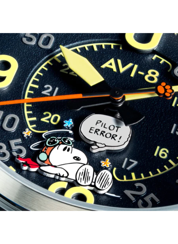 Relógio AVI-8 Smith Automatic Snoopy Peanuts Flying Ace Pilot Error AV-4152-02 *Ed. Ltda