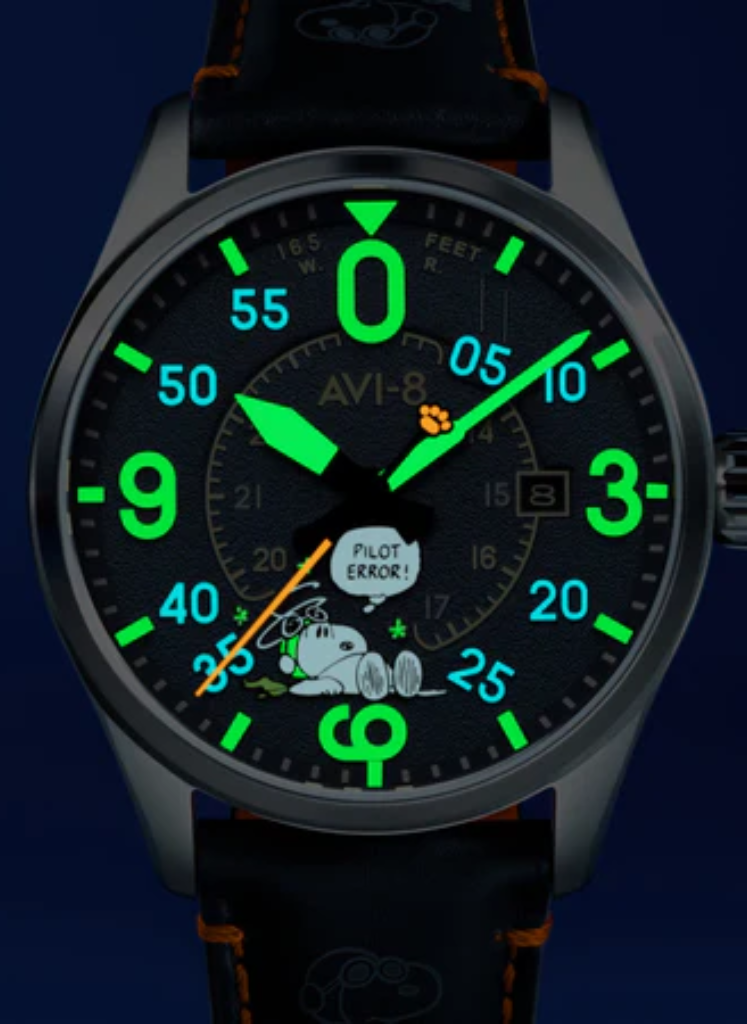 Relógio AVI-8 Smith Automatic Snoopy Peanuts Flying Ace Pilot Error AV-4152-02 *Ed. Ltda