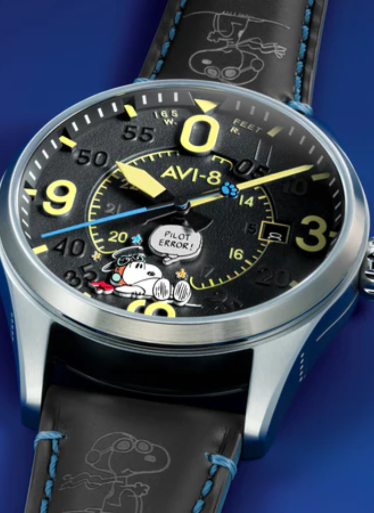 Relógio AVI-8 Smith Automatic Snoopy Peanuts Flying Ace Pilot Error AV-4152-03 *Ed. Ltda