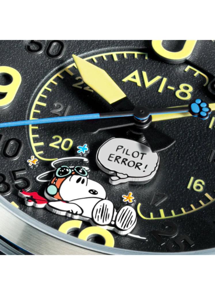 Relógio AVI-8 Smith Automatic Snoopy Peanuts Flying Ace Pilot Error AV-4152-03 *Ed. Ltda