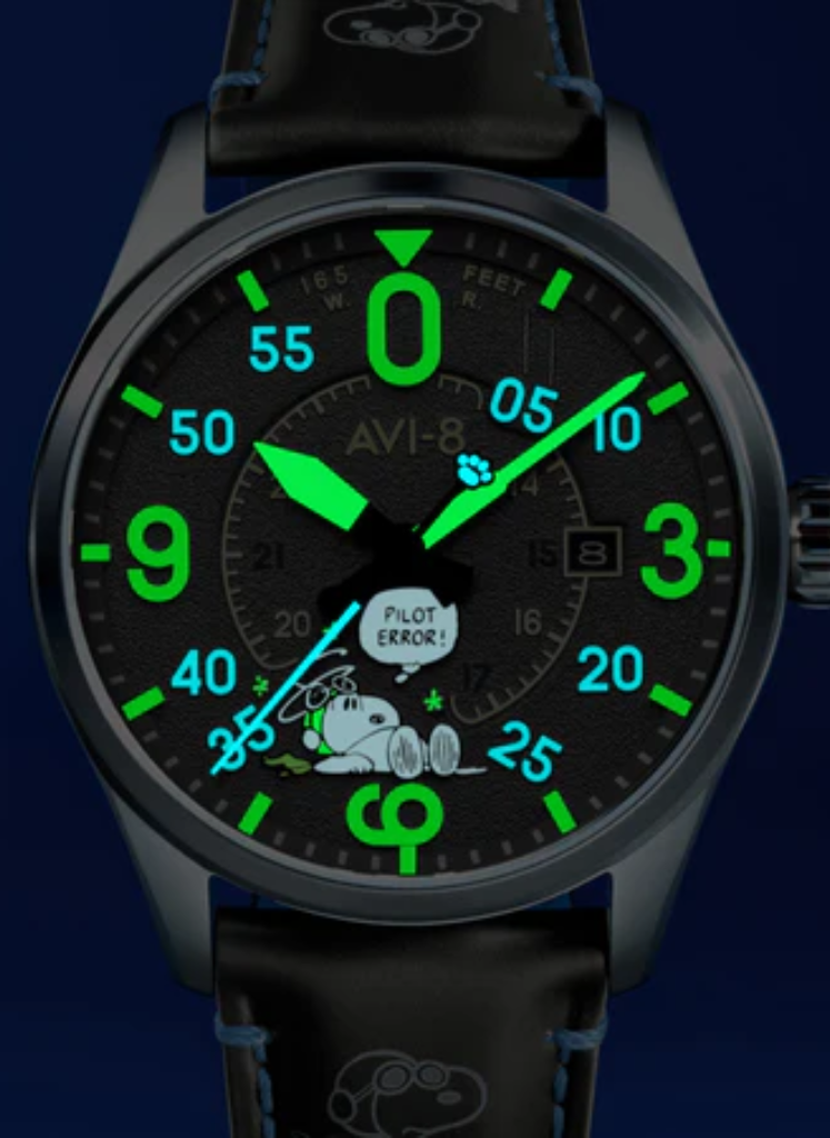 Relógio AVI-8 Smith Automatic Snoopy Peanuts Flying Ace Pilot Error AV-4152-03 *Ed. Ltda