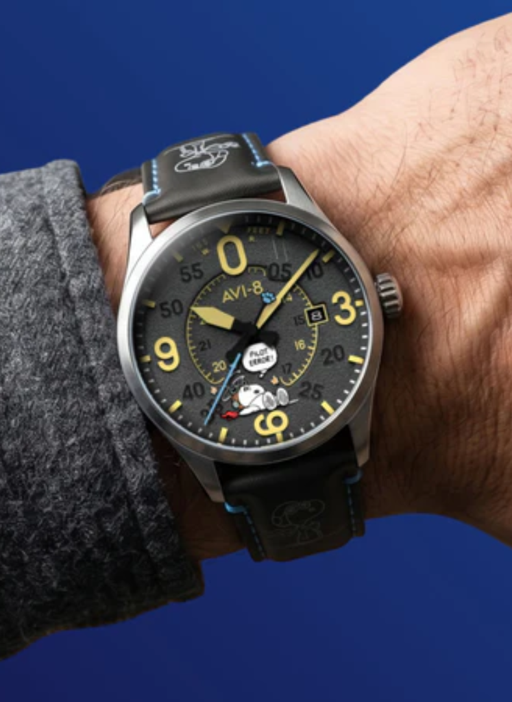 Relógio AVI-8 Smith Automatic Snoopy Peanuts Flying Ace Pilot Error AV-4152-03 *Ed. Ltda