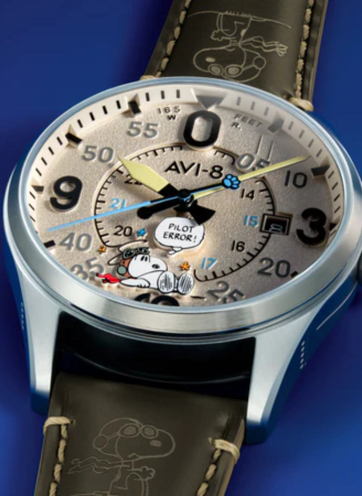 Relógio AVI-8 Smith Automatic Snoopy Peanuts Flying Ace Pilot Error AV-4152-04 *Ed. Ltda