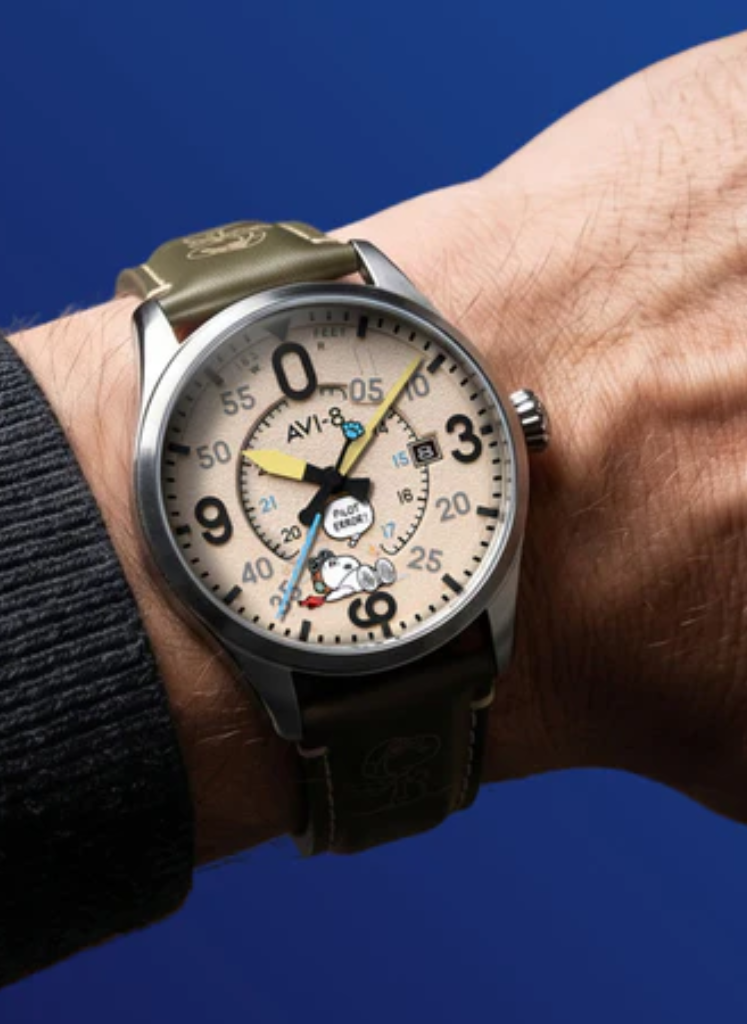 Relógio AVI-8 Smith Automatic Snoopy Peanuts Flying Ace Pilot Error AV-4152-04 *Ed. Ltda