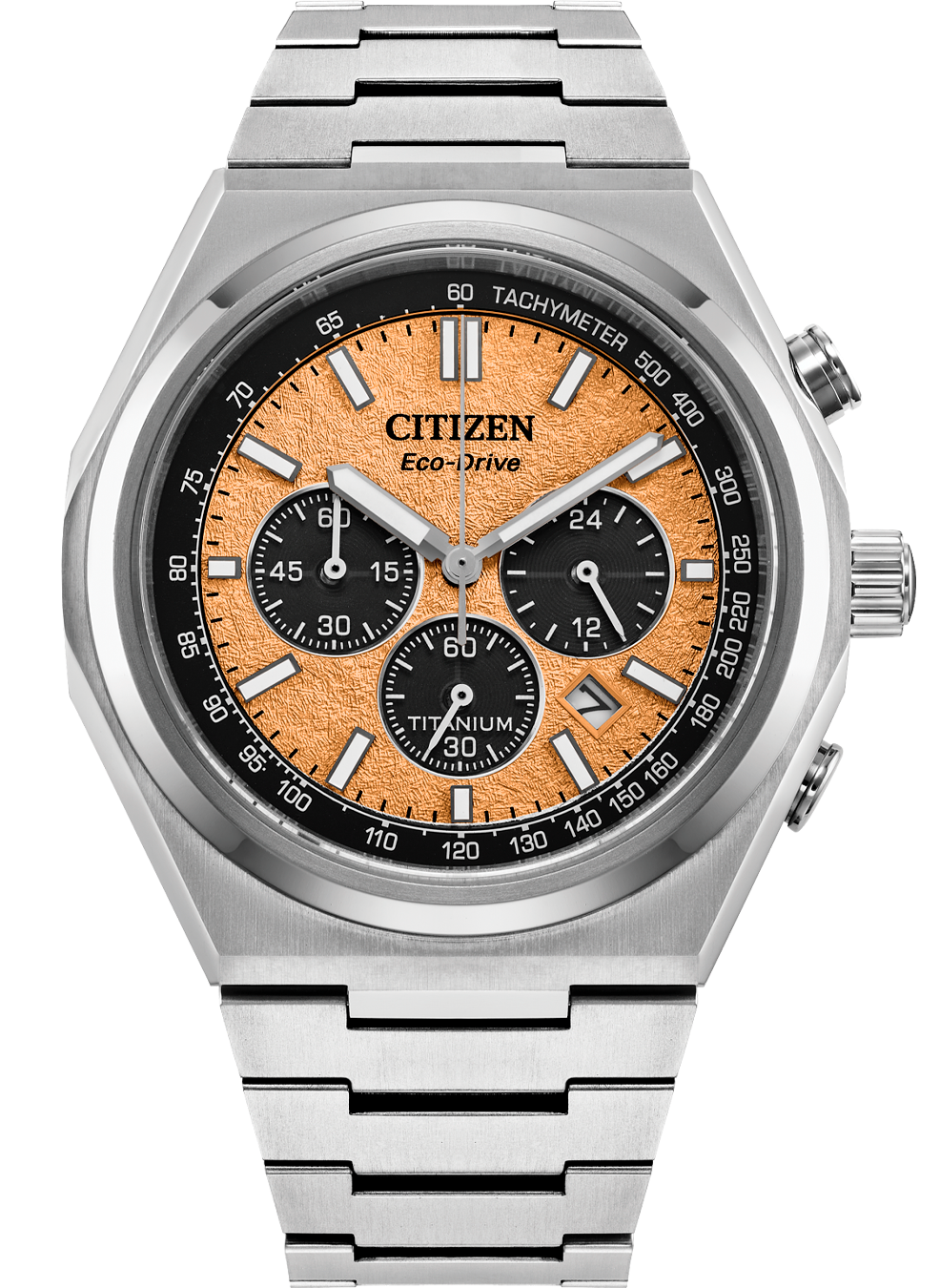 Relógio CITIZEN Masculino Eco-Drive Zenshin Chrono Super Titanium Salmon CA4610-85Z