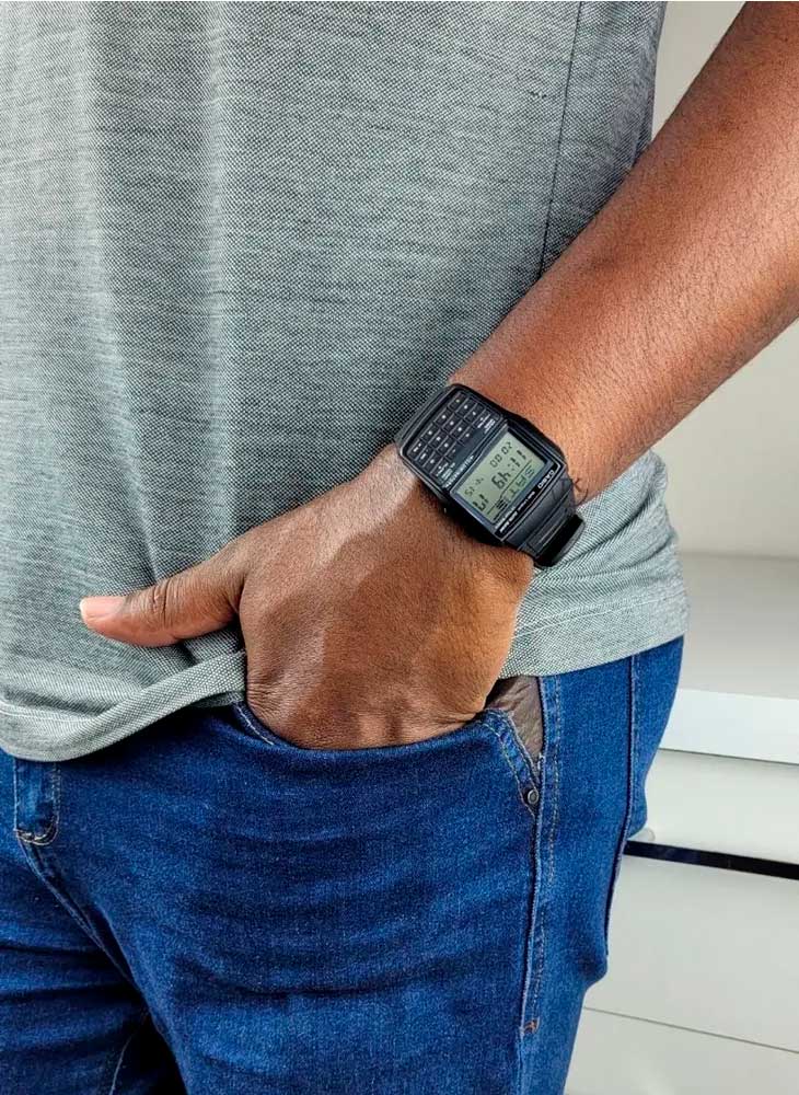 Relógio CASIO Masculino Data Bank Calculadora DBC-32-1ADF