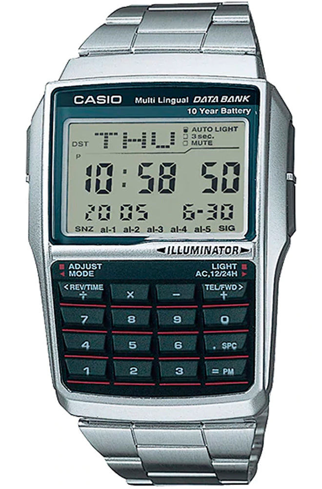 Relógio CASIO Masculino Data Bank Calculadora DBC-32D-1ADF