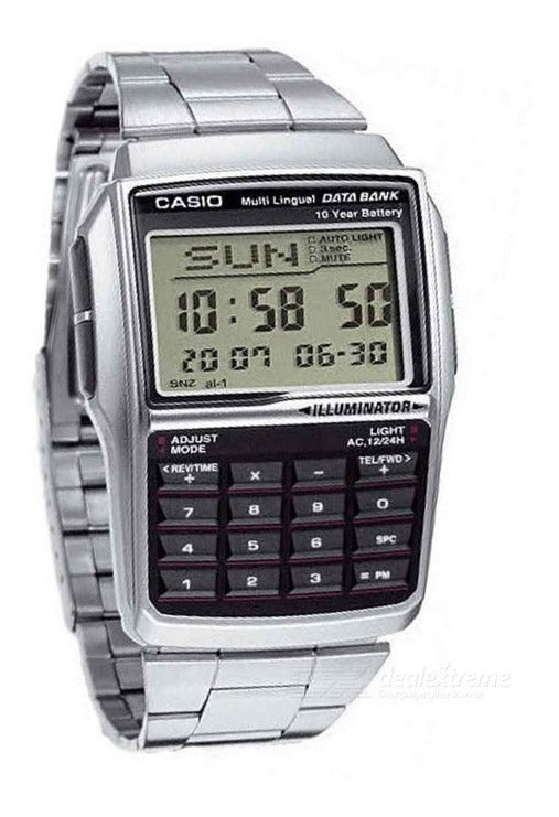 Relógio CASIO Masculino Data Bank Calculadora DBC-32D-1ADF