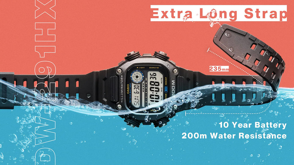 Relógio CASIO Masculino Standard DW-291HX-1A *Pulseira Extra Longa