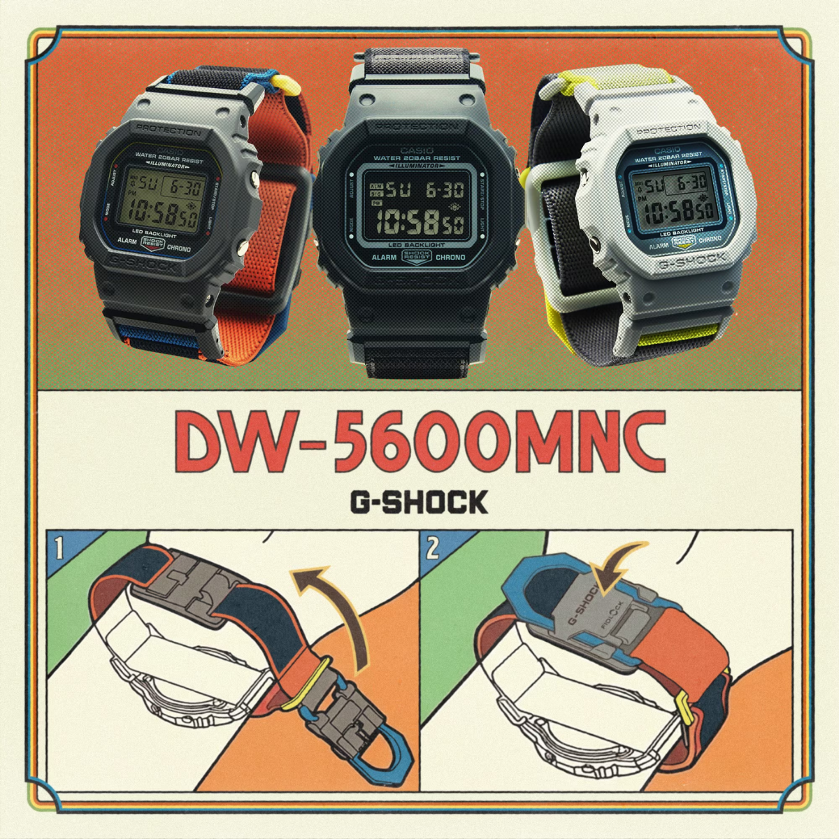 Relógio Casio G-SHOCK DW-5600MNC-1DR FIDLOCK®