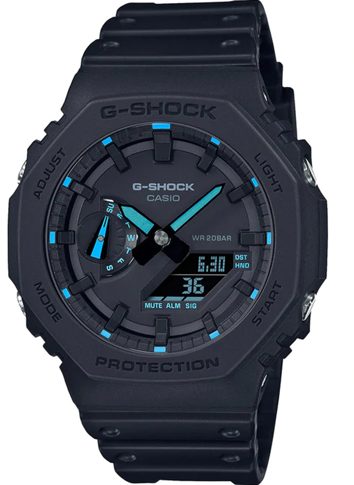 Relógio CASIO G-Shock GA-2100-1A2DR *Carbon Core Guard *Série Neon Accent