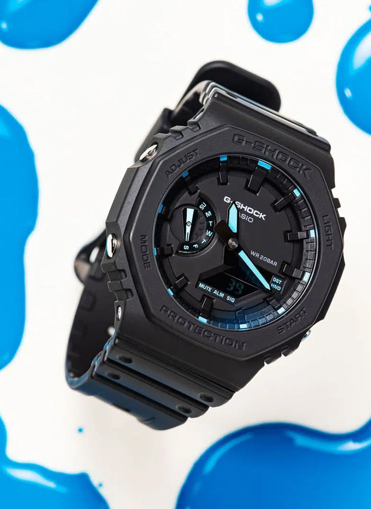 Relógio CASIO G-Shock GA-2100-1A2DR *Carbon Core Guard *Série Neon Accent