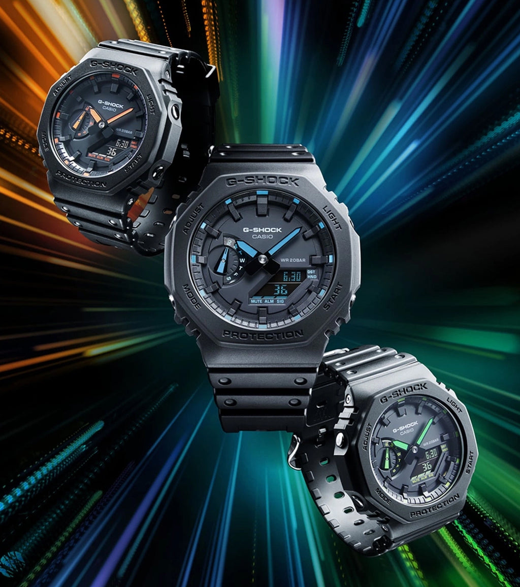Relógio CASIO G-Shock GA-2100-1A2DR *Carbon Core Guard *Série Neon Accent