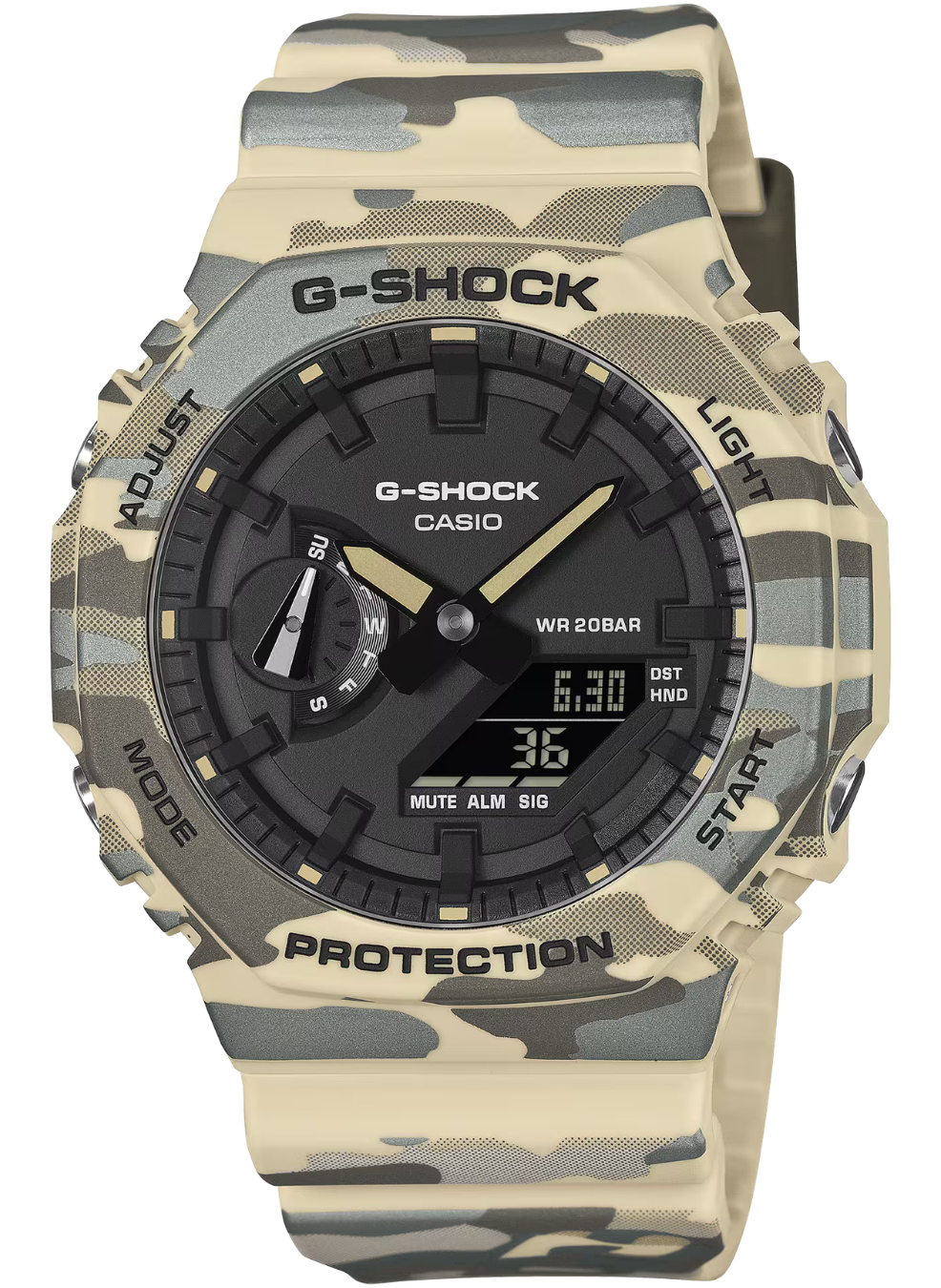 Relógio Casio G-SHOCK GA-2100CM-5A *Carbon Core Guard *Camuflado