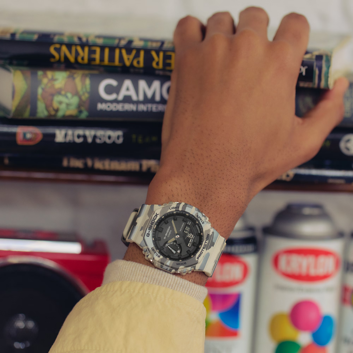 Relógio Casio G-SHOCK GA-2100CM-5A *Carbon Core Guard *Camuflado