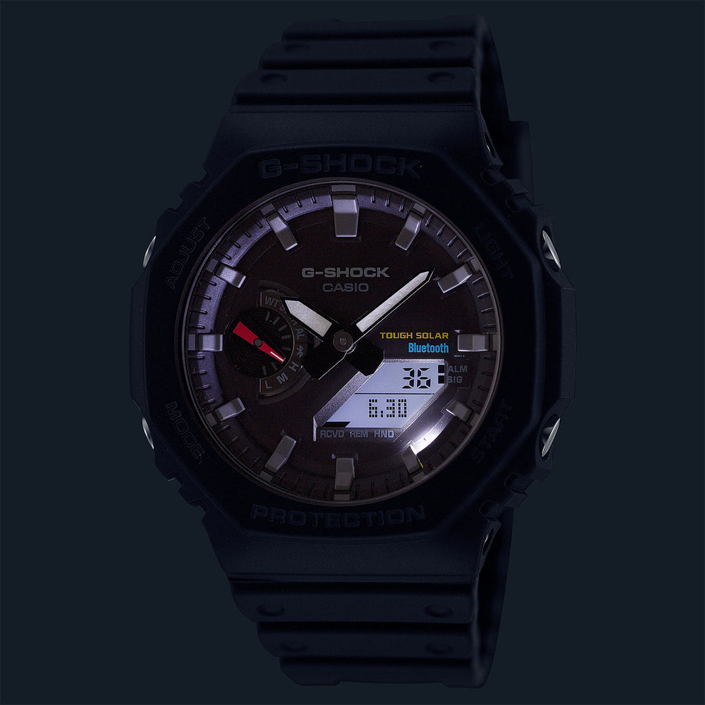 Relógio Casio G-SHOCK Carbon Core Guard GA-B2100-1ADR *Bluetooth e Tough Solar