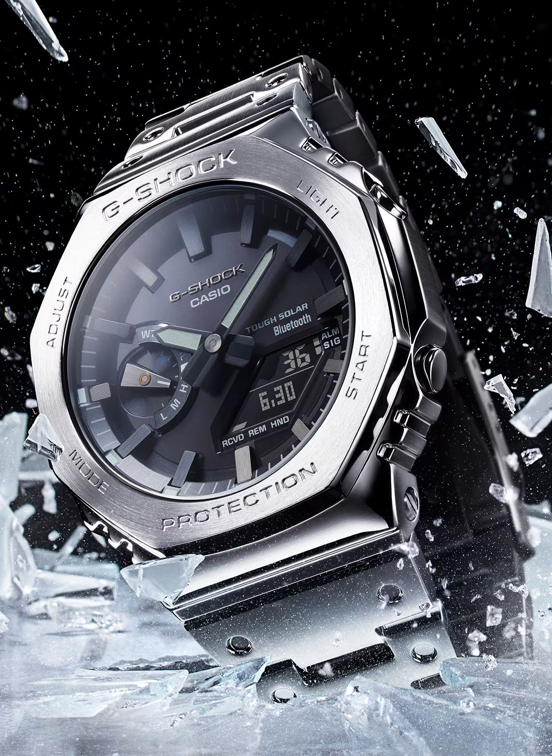 Relógio Casio G-SHOCK GM-B2100D-1ADR *Bluetooth e Tough Solar