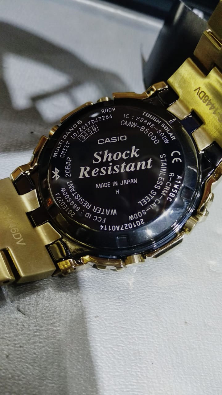 Relógio CASIO G-Shock GMW-B5000GD-9DR *Solar - Bluetooth - Made in Japan