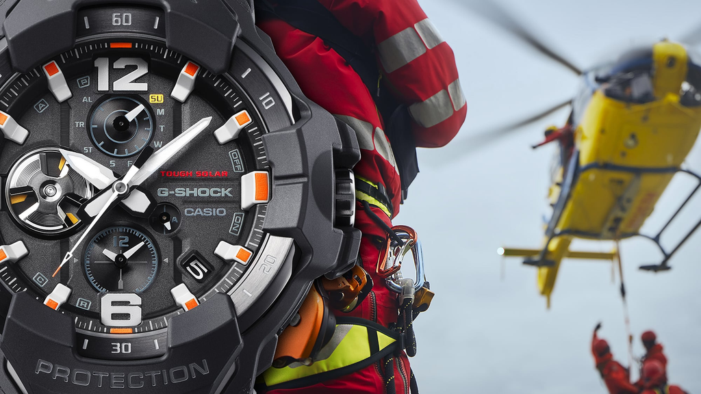 Relógio Casio G-SHOCK GravityMaster Black and Emergency Colors GR-B300EC-1ADR *Carbon, Solar