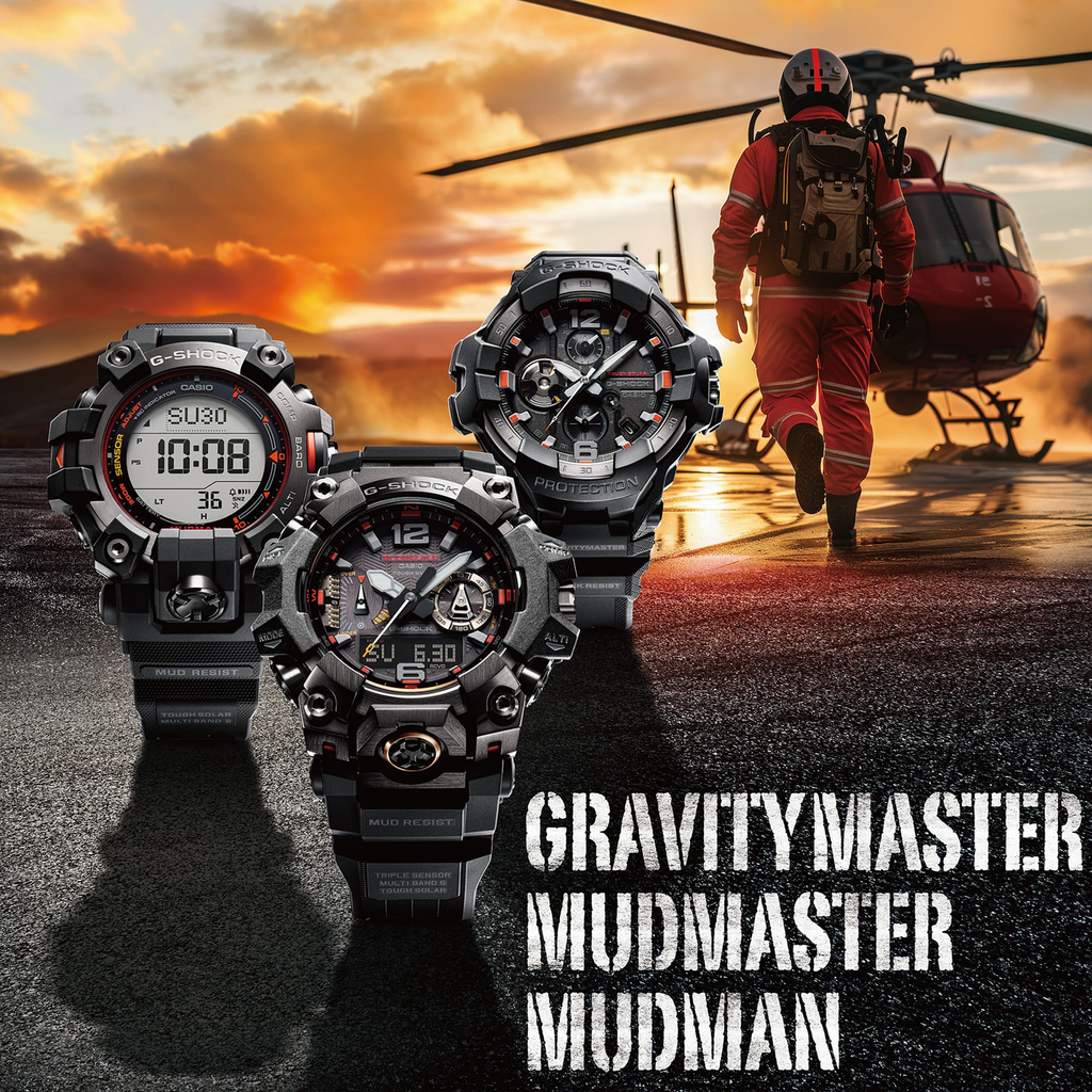 Relógio Casio G-SHOCK GravityMaster Black and Emergency Colors GR-B300EC-1ADR *Carbon, Solar