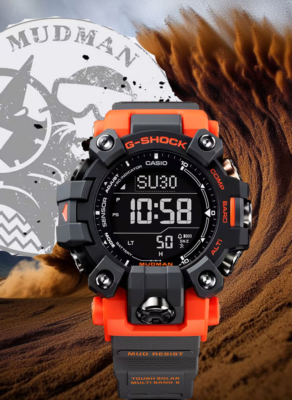 Relógio Casio G-SHOCK Master Of G Mudman GW-9500-1A4DR *Carbon Core Guard