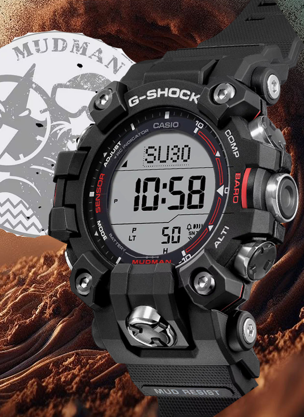 Relógio Casio G-SHOCK Master Of G Mudman GW-9500-1DR *Carbon Core Guard