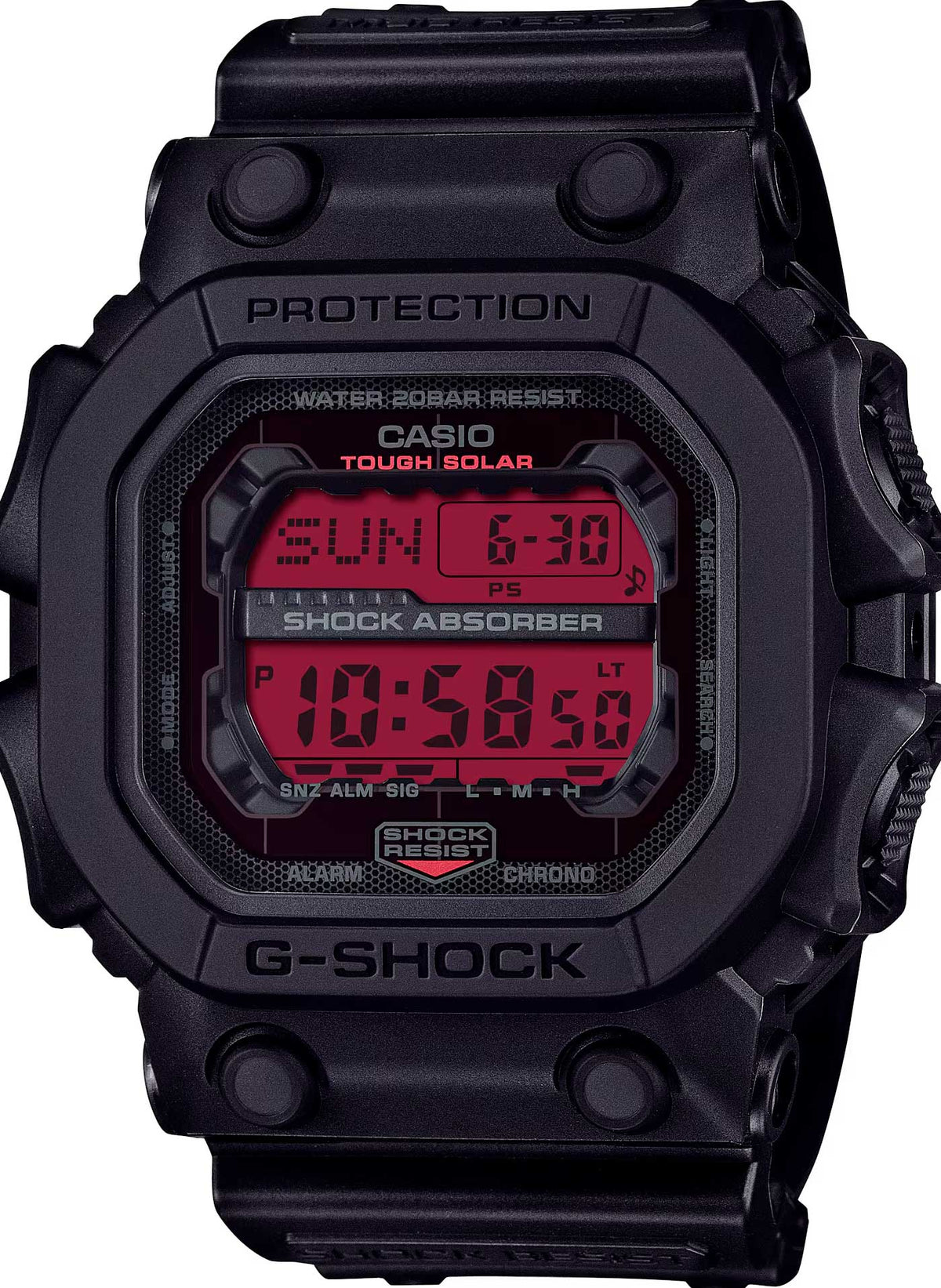 Relógio Casio G-SHOCK Black and Bold Red GX-56BBR-1DR *Tough Solar
