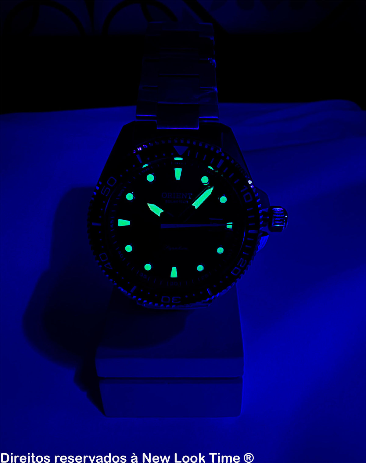 Relógio ORIENT SolarTech ST Elite Sea MBSS1519 D1SX Safira