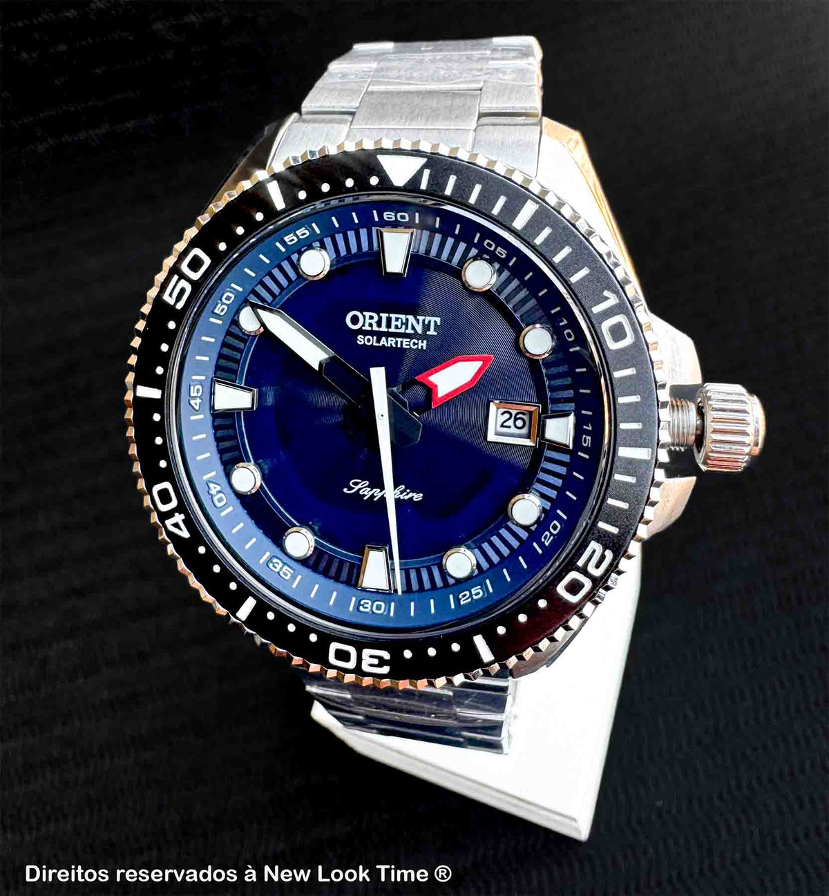 Relógio ORIENT SolarTech ST Elite Sea MBSS1519 D1SX Safira